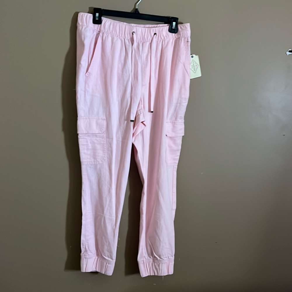 😄Pink Linen Blend Pants NWT